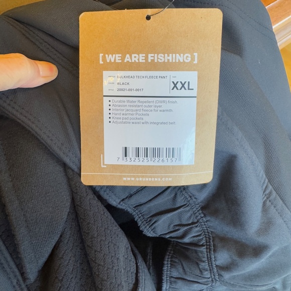 Grundens Black Bulkhead Tech fleece Fishing pants - Picture 3 of 8